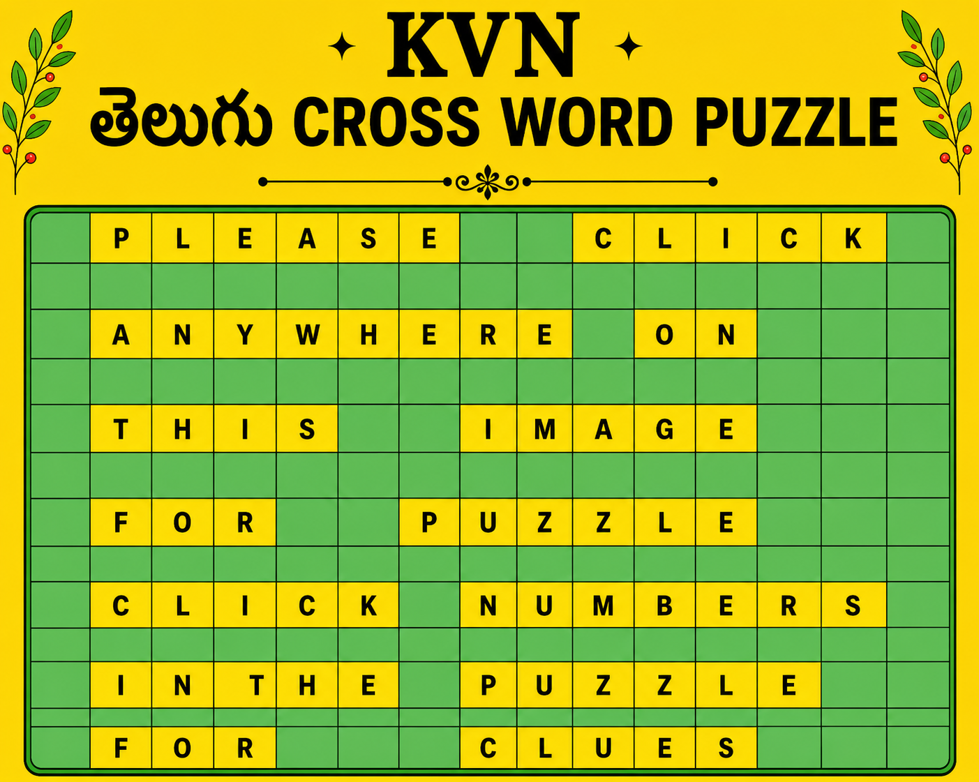 KVN Telugu Crossword